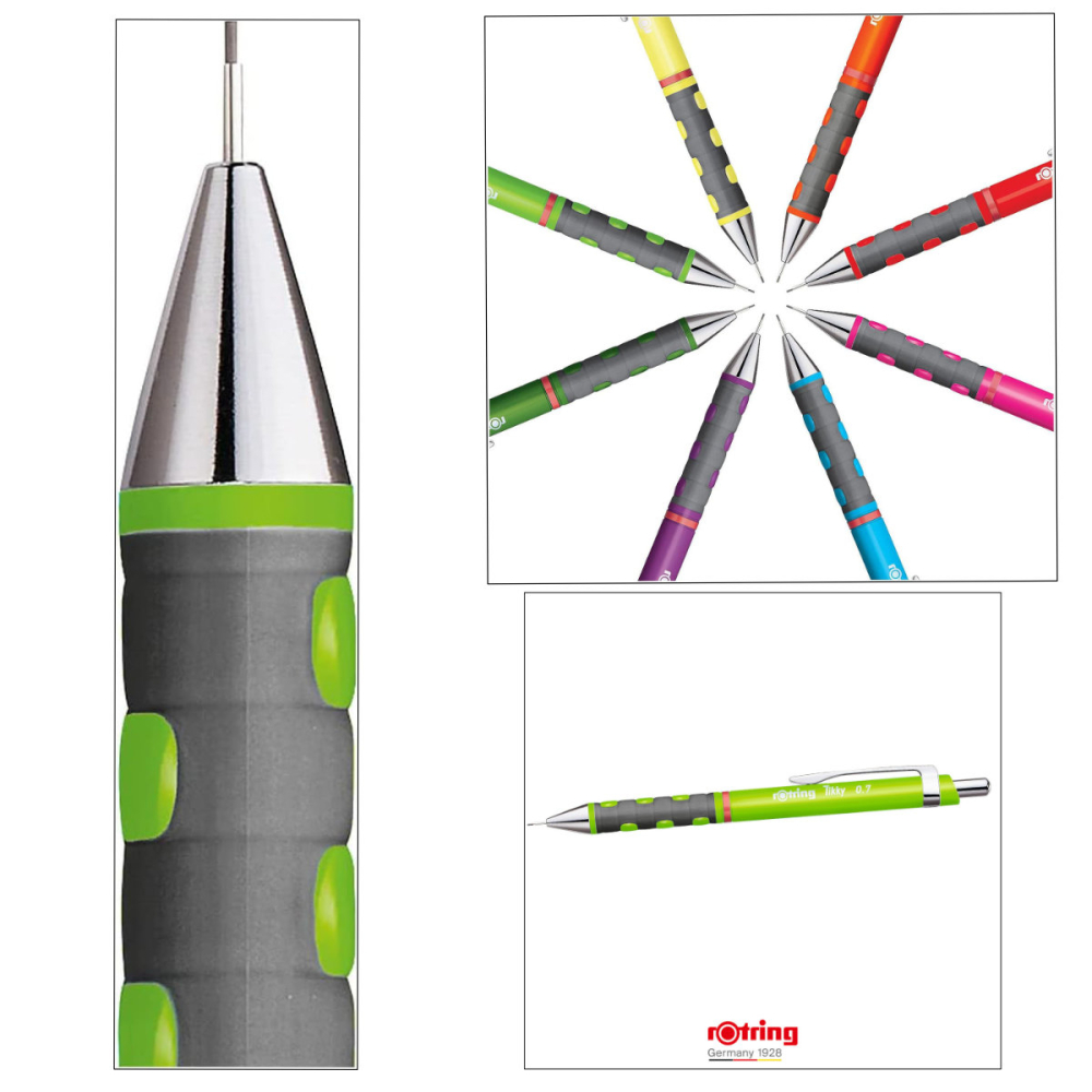 Creion Mecanic 0.7mm cu Mecanism Click si Grip Ergonomic pentru Scris, Organizare Vizuala si Mediile Educationale, Rotring Tikky 3 Verde Neon [4]