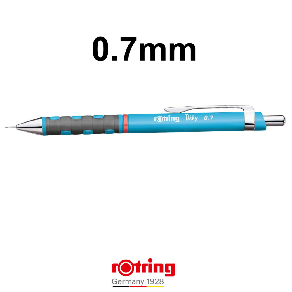 Creion Mecanic 0.7mm cu Mecanism Click si Grip Ergonomic pentru Scris, Studiu si Medii Relaxante, Rotring Tikky 3 Albastru Deschis [3]