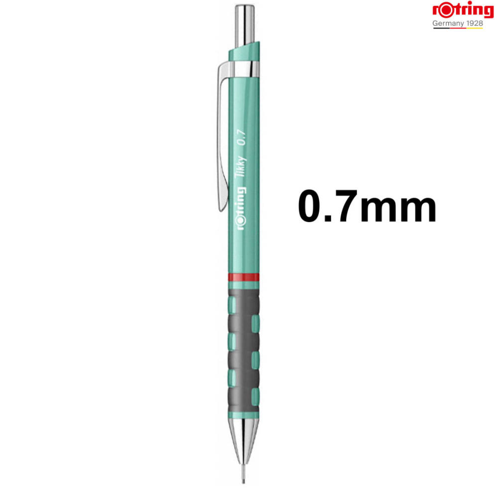 Creion Mecanic 0.7mm Premium cu Clip Metalic si Grip Ergonomic pentru Birou, Durabilitate si Stil Natural, Rotring Tikky 3 Sidefat Verde [2]