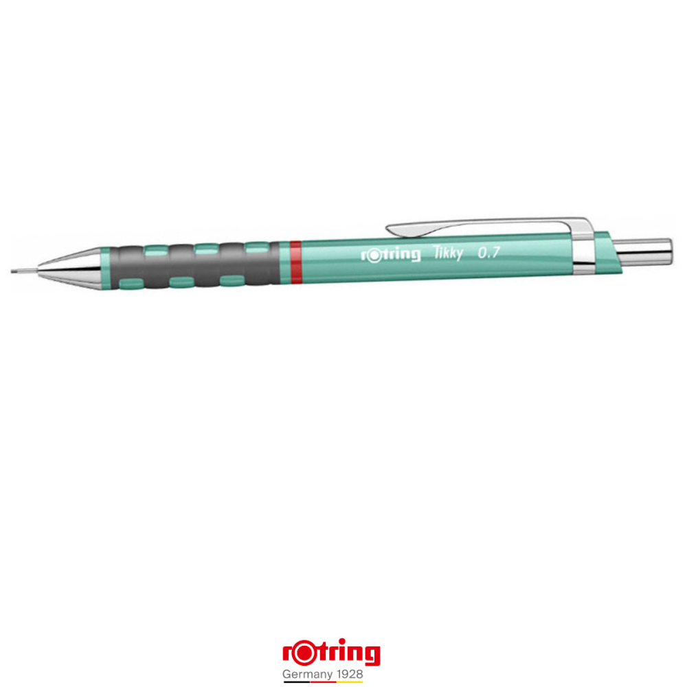 Creion Mecanic 0.7mm Premium cu Clip Metalic si Grip Ergonomic pentru Birou, Durabilitate si Stil Natural, Rotring Tikky 3 Sidefat Verde [3]