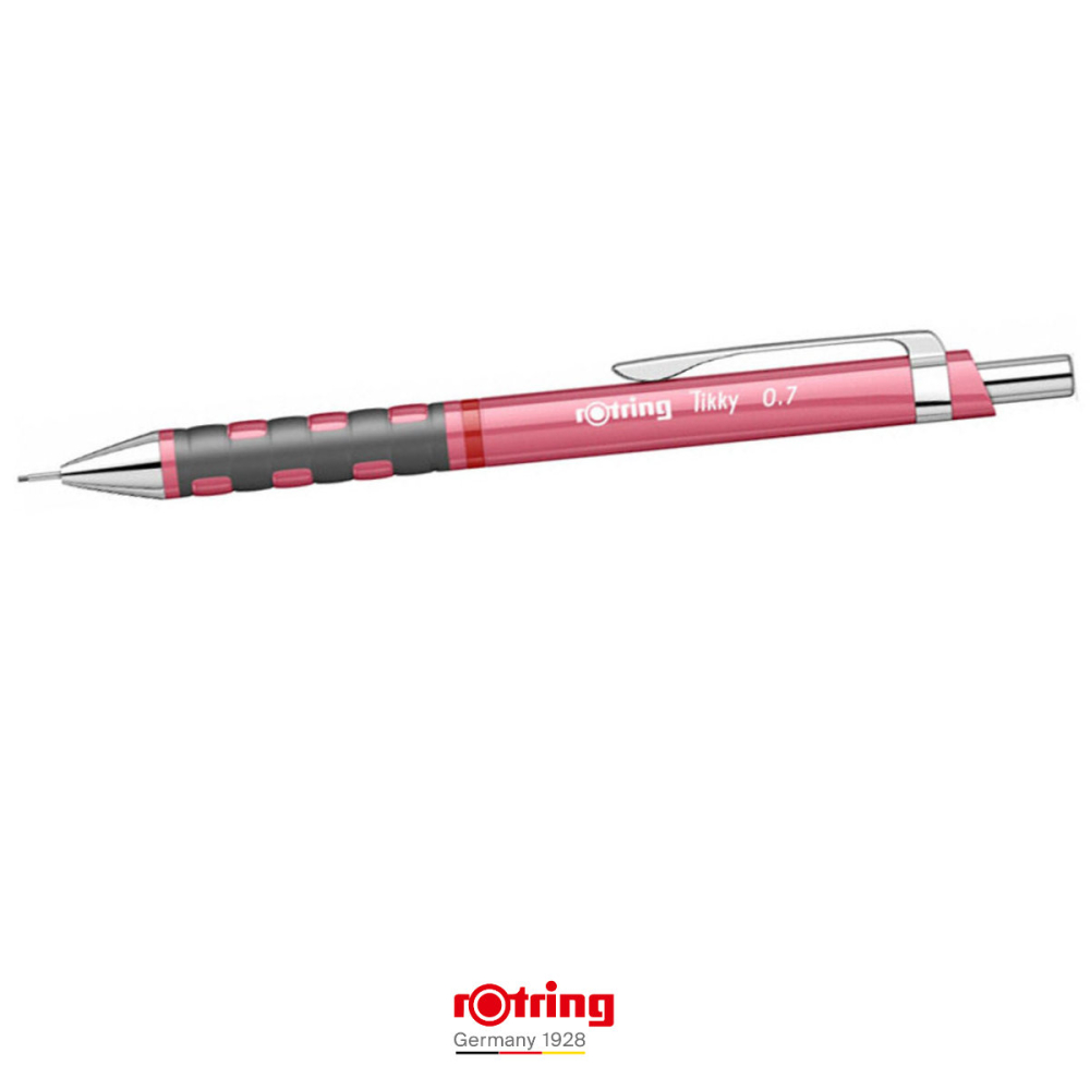 Creion Mecanic 0.7mm Premium cu Clip Metalic si Grip Ergonomic pentru Birou, Organizare si Stil Personal, Rotring Tikky 3 Sidefat Roz [3]