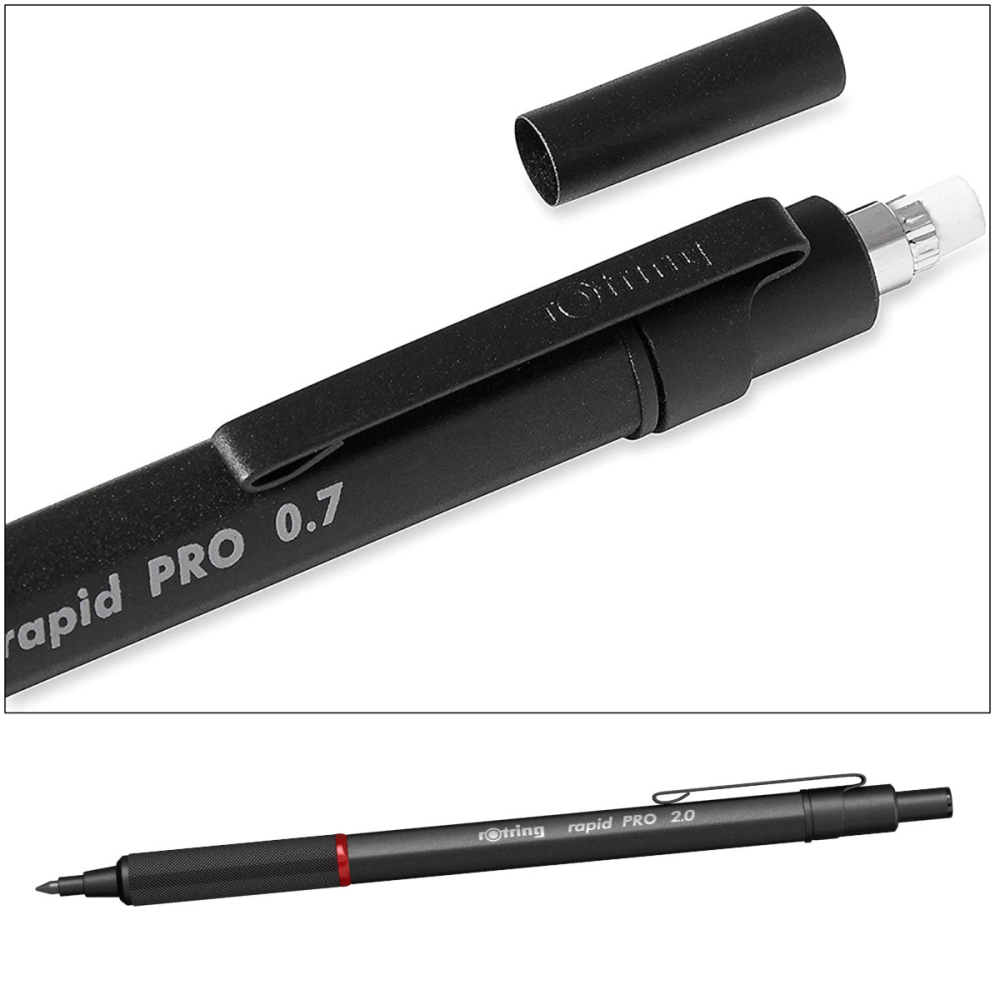 Creion Mecanic 2.0mm cu Sistem de Setare a Tariei pentru Desen Artistic si Schite, cu Grip Randalinat si Corp din Alama [3]