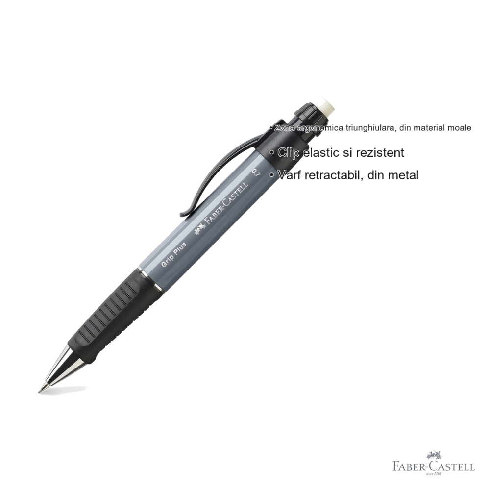 Creion mecanic Faber-Castell Grip Plus 1307, 0.7mm, grip ergonomic triunghiular, pentru scriere precisa [3]