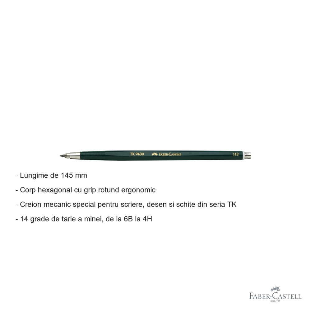 Creion mecanic Faber-Castell TK 9400 2mm HB pentru desen tehnic si schite [2]