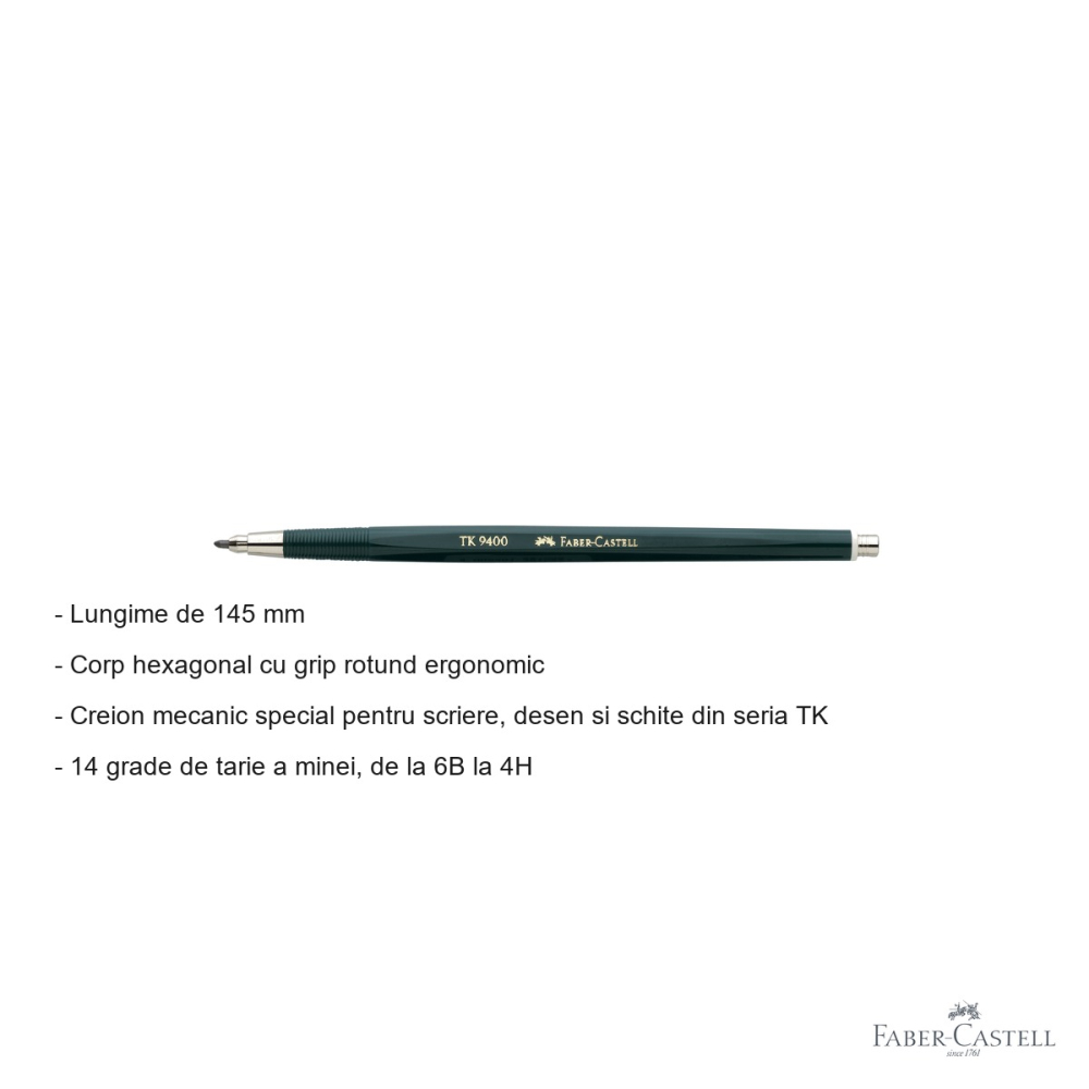 Creion mecanic Faber-Castell TK-9400 2mm pentru desen tehnic si schite profesionale [2]
