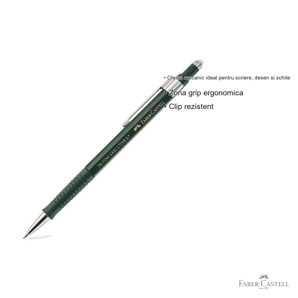 Creion mecanic Faber-Castell TK-Fine Executive 0.7mm, varf retractabil, pentru scriere si desen tehnic [3]
