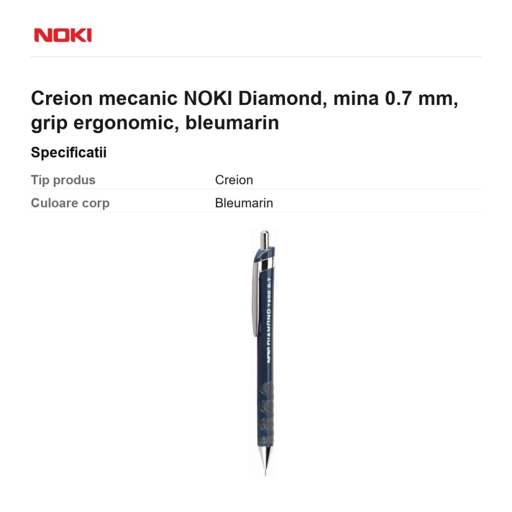 Creion mecanic NOKI Diamond, mina 0.7 mm, grip ergonomic, bleumarin [3]