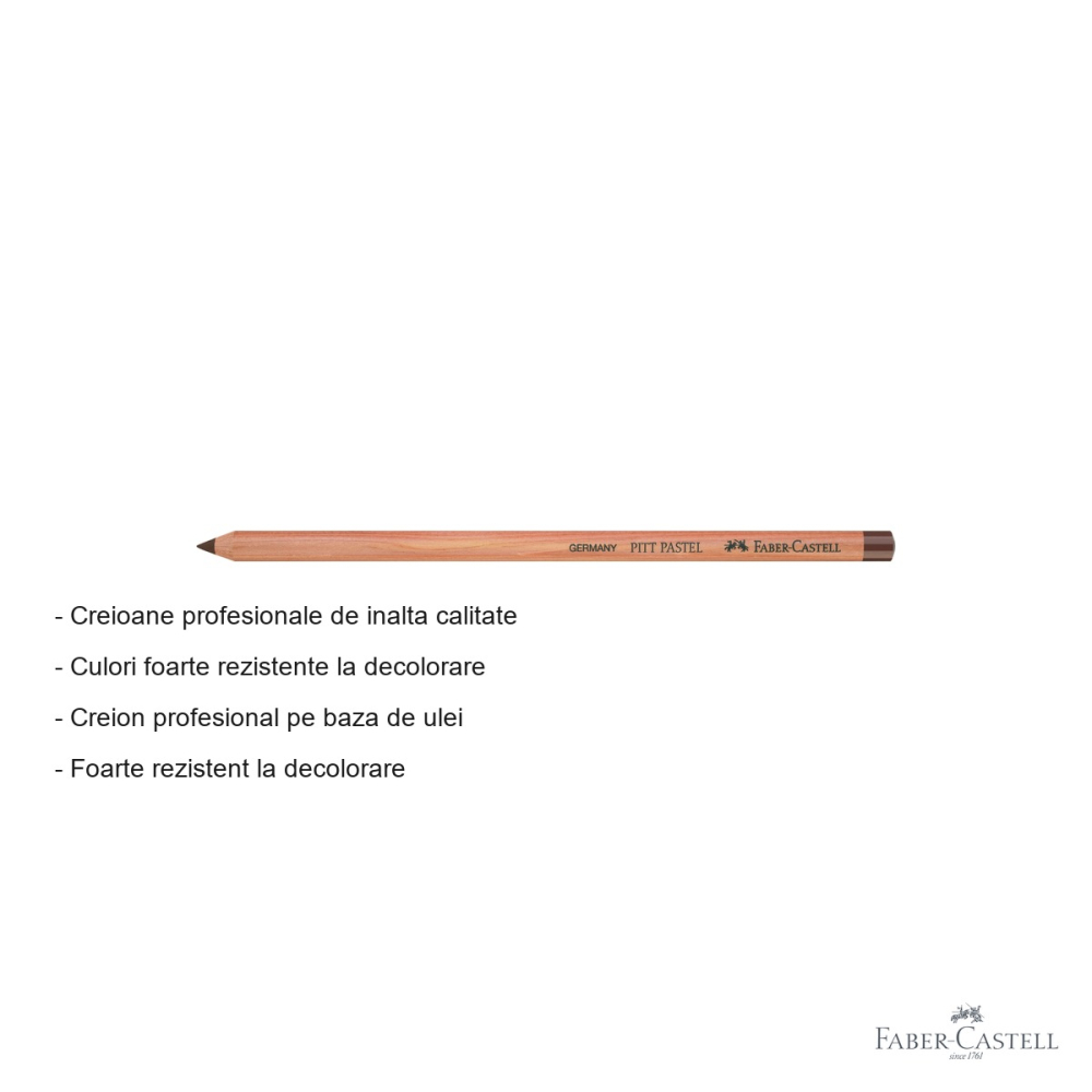 Creion pastel Faber-Castell Pitt, maro Van Dyck, pe baza de ulei, pentru contururi si detalii fine [2]
