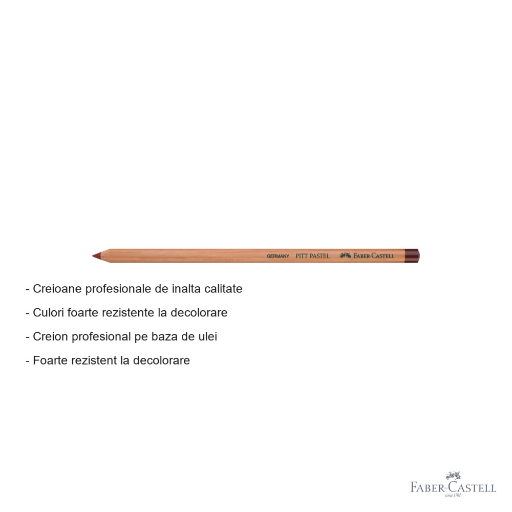 Creion pastel Faber-Castell Pitt, rosu indian, pe baza de ulei, pentru detalii fine si contururi [2]