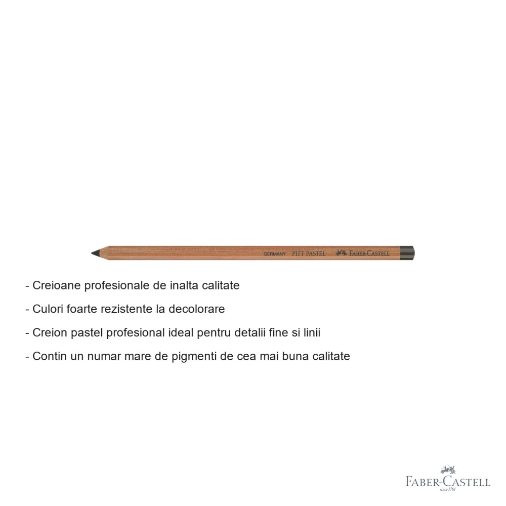 Creion pastel Faber-Castell Pitt, sepia inchis, mina groasa 4.3 mm, pentru detalii fine si linii artistice [2]