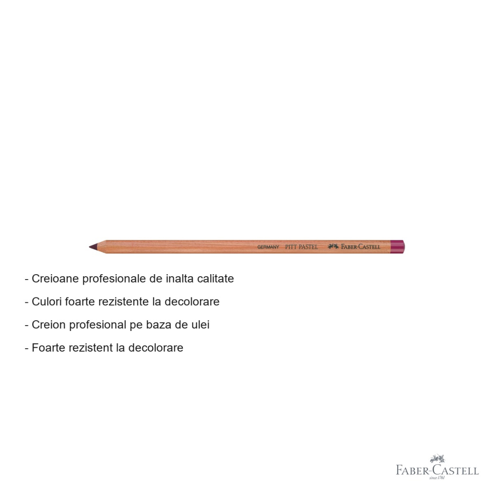 Creion pastel pe baza de ulei Faber-Castell Pitt, rosu-violet, pentru detalii fine si contururi [2]