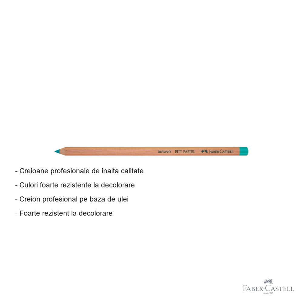 Creion pastel pe baza de ulei Faber-Castell Pitt, verde cobalt, pentru detalii fine si contururi profesionale [2]