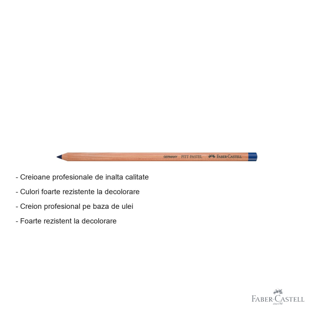 Creion pastel Pitt Faber-Castell, albastru heliu rosiatic, pe baza de ulei, pentru detalii fine si contururi [2]