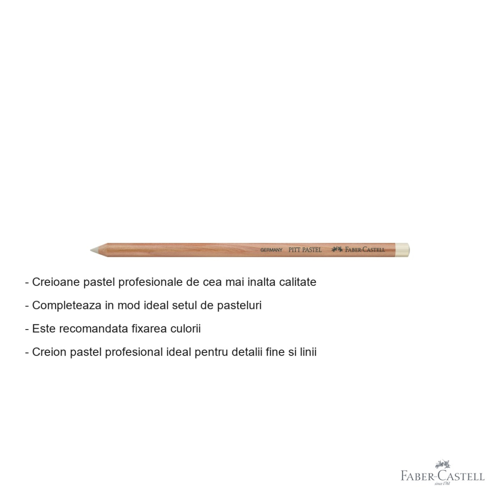 Creion pastel Pitt Faber-Castell, gri cald I, mina groasa 4.3 mm, pentru detalii fine si tehnici profesionale [2]
