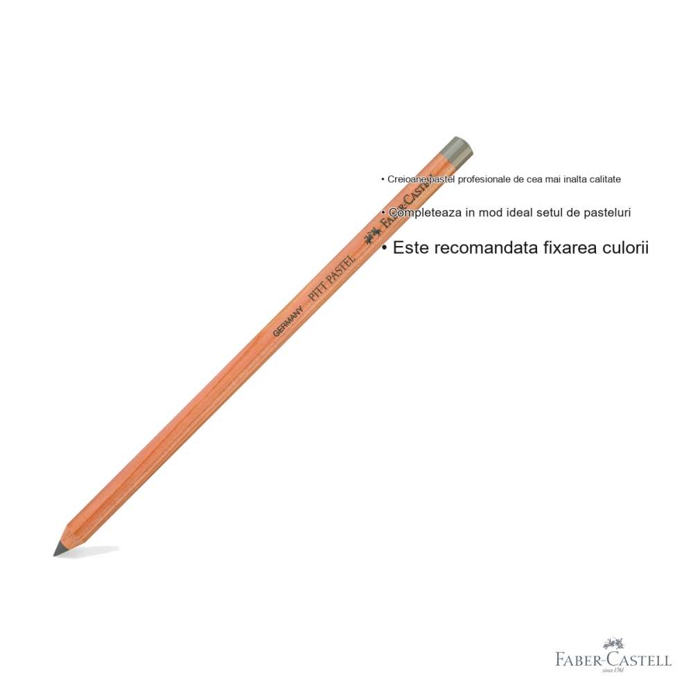 Creion pastel Pitt Faber-Castell, gri cald IV, mina groasa 4.3 mm, pentru detalii fine si tehnici profesionale [3]