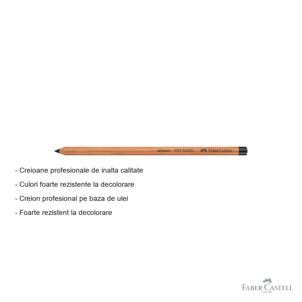 Creion pastel Pitt Faber-Castell, indigo inchis, pe baza de ulei, pentru detalii fine si contururi [2]