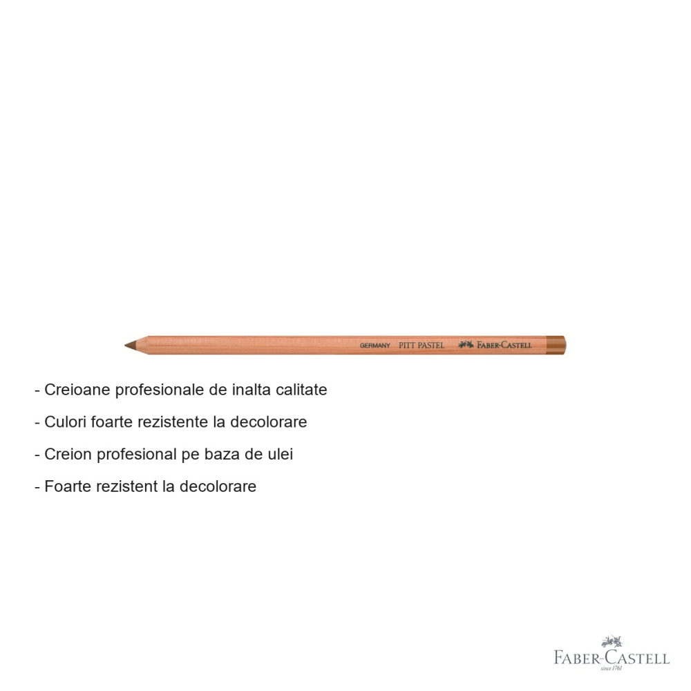 Creion pastel Pitt Faber-Castell, maro umbra, pe baza de ulei, pentru detalii fine si contururi [2]