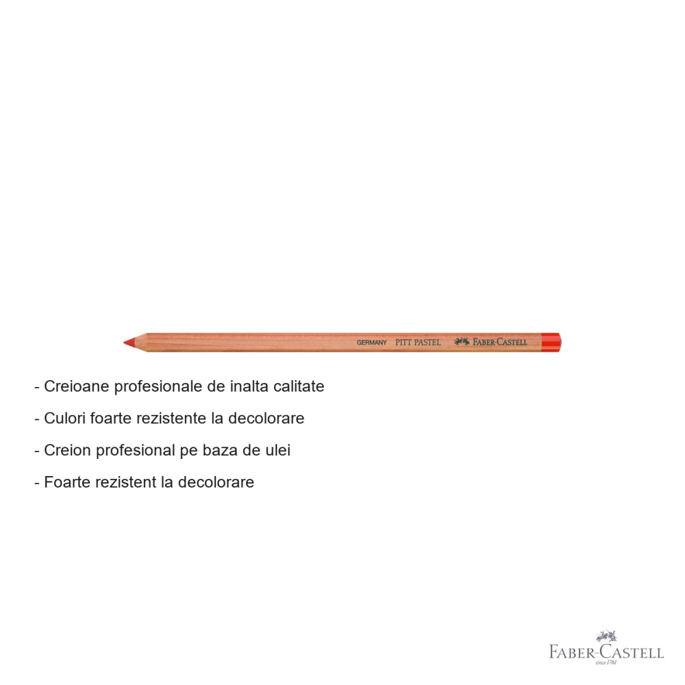 Creion pastel Pitt Faber-Castell, rosu scarlet, pe baza de ulei, pentru contururi si detalii fine [2]
