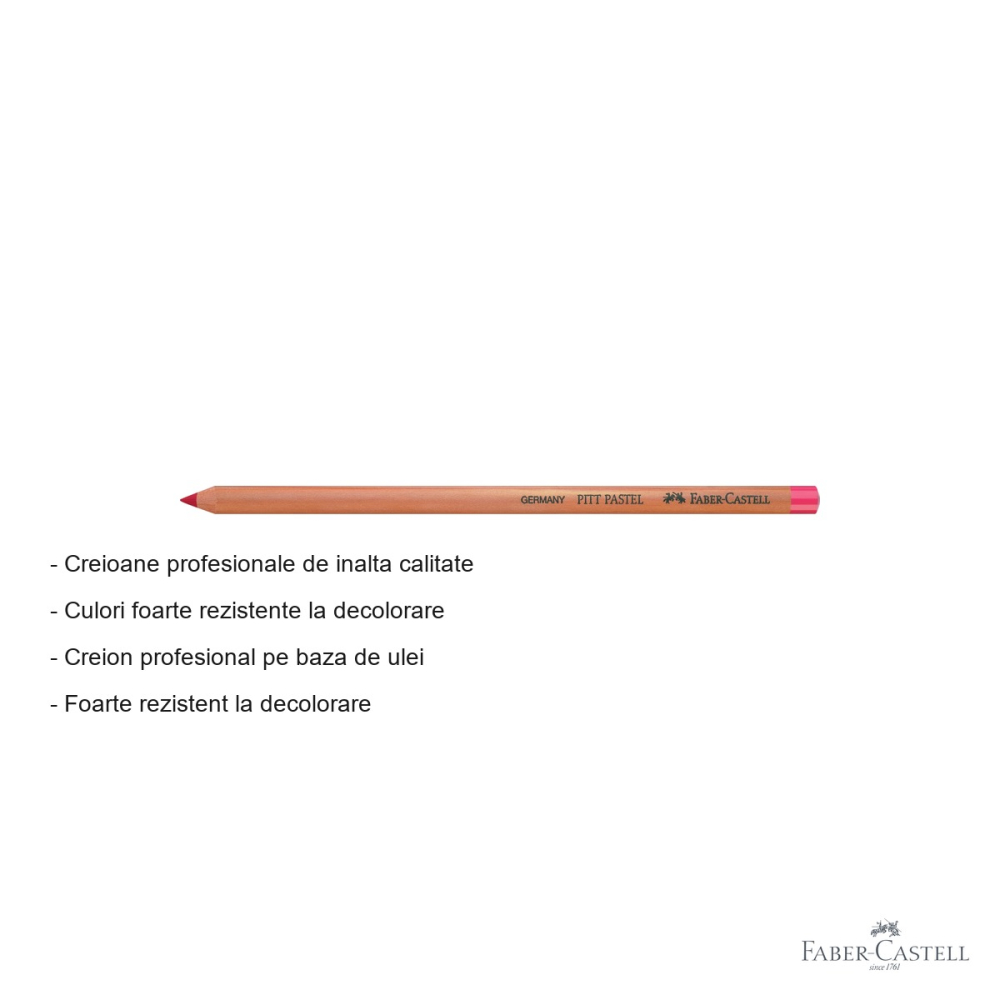 Creion pastel Pitt Faber-Castell, rosu stacojiu, pe baza de ulei, pentru detalii fine si contururi [2]
