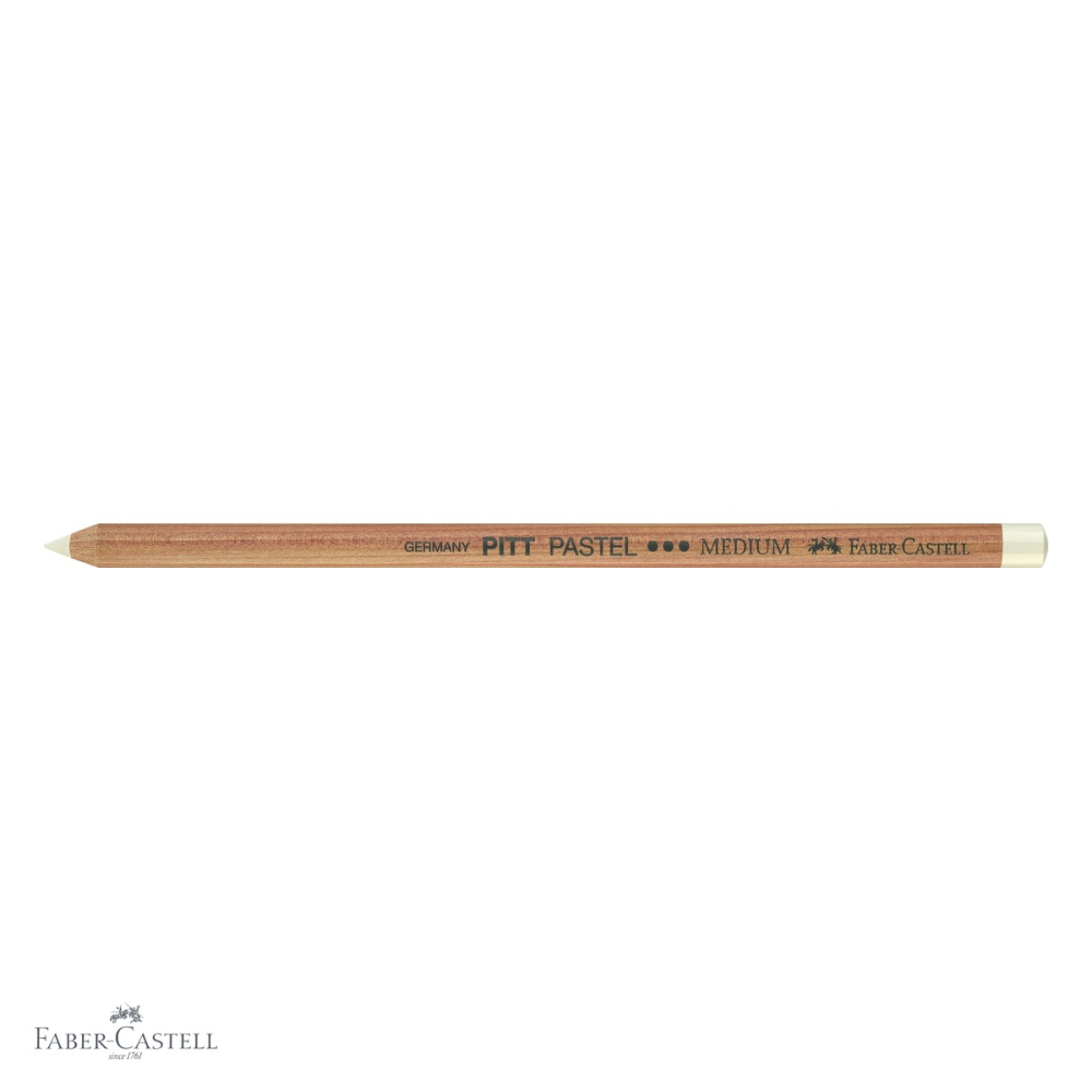 Creion pastel profesional Faber-Castell Pitt, mina groasa 4.3 mm, alb, pentru detalii fine si linii [4]