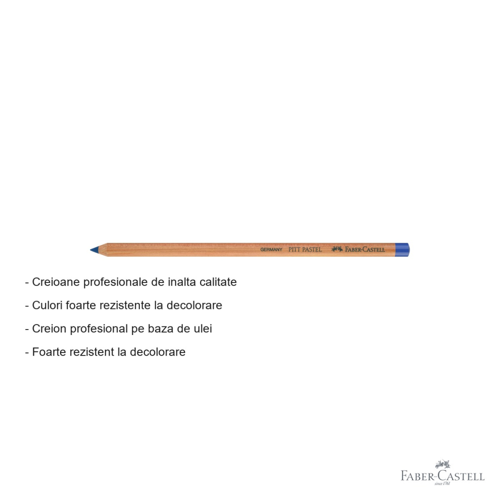 Creion pastel uleios Faber-Castell Pitt, albastru cobalt, pentru contururi si detalii fine [2]