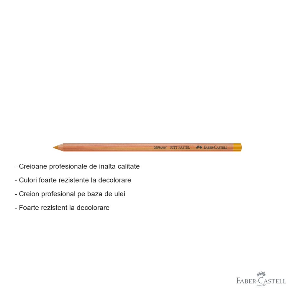 Creion pastel uleios Faber-Castell Pitt, galben ocru deschis, pentru detalii fine si contururi artistice [2]