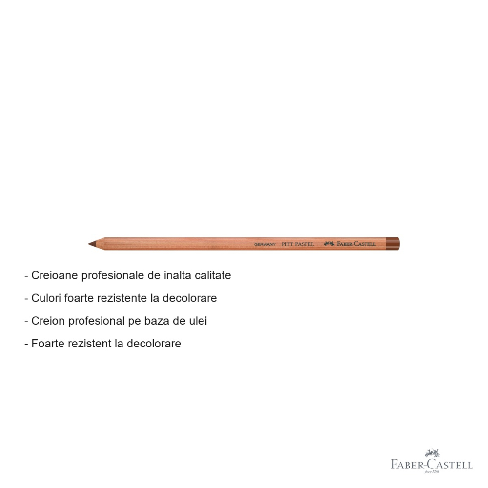 Creion pastel uleios Faber-Castell Pitt Pastell, culoare siena arsa, pentru detalii fine si contururi [2]