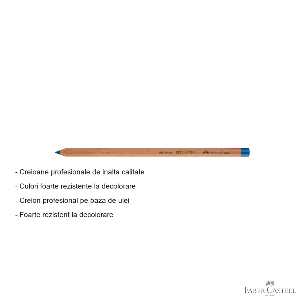 Creion pastel uleios Faber-Castell Pitt, turcoaz albastrui, pentru contururi si detalii fine [2]