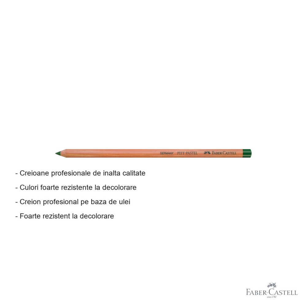 Creion pastel uleios Faber-Castell Pitt, verde oliv, pentru detalii fine si contururi artistice [2]