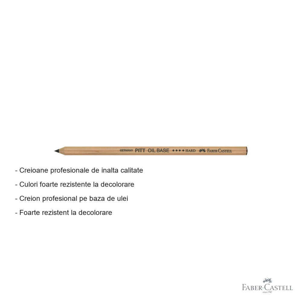 Creion ulei pastel Faber-Castell Pitt, negru dur, pentru contururi si detalii fine [2]