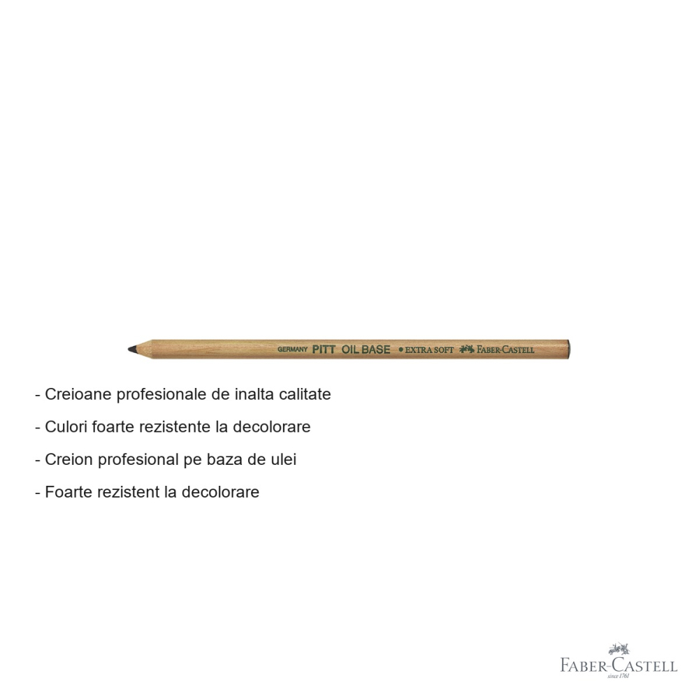 Creion ulei pastel Faber-Castell Pitt, negru extra soft, pentru contururi si detalii fine [2]