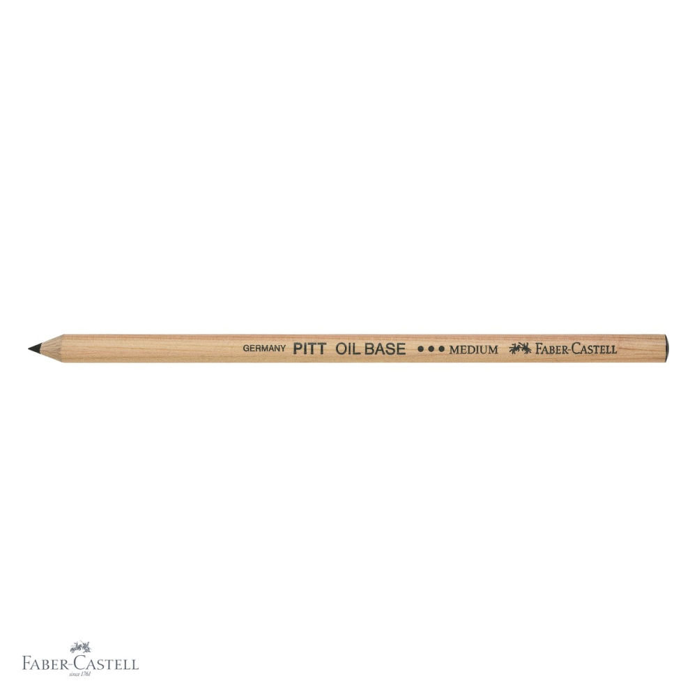 Creion ulei pastel Faber-Castell Pitt, negru mediu, pentru contururi si detalii fine [4]