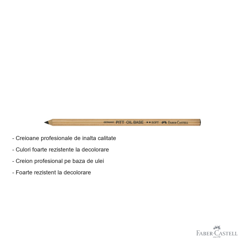 Creion ulei pastel Faber-Castell Pitt, negru soft, pentru contururi si detalii fine [2]