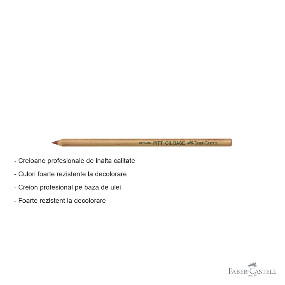 Creion ulei rosu sangvin Faber-Castell Pitt Monochrome, pigmenti profesionali, pentru detalii fine si contururi [2]
