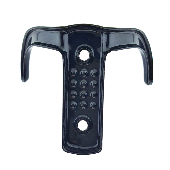 Cuier din metal pentru mobila sau perete, cu 2 agatatori de 2 cm, MOB-65285, 2 orificii de montare, dimensiuni 85 x 57 x 30 mm, negru [4]