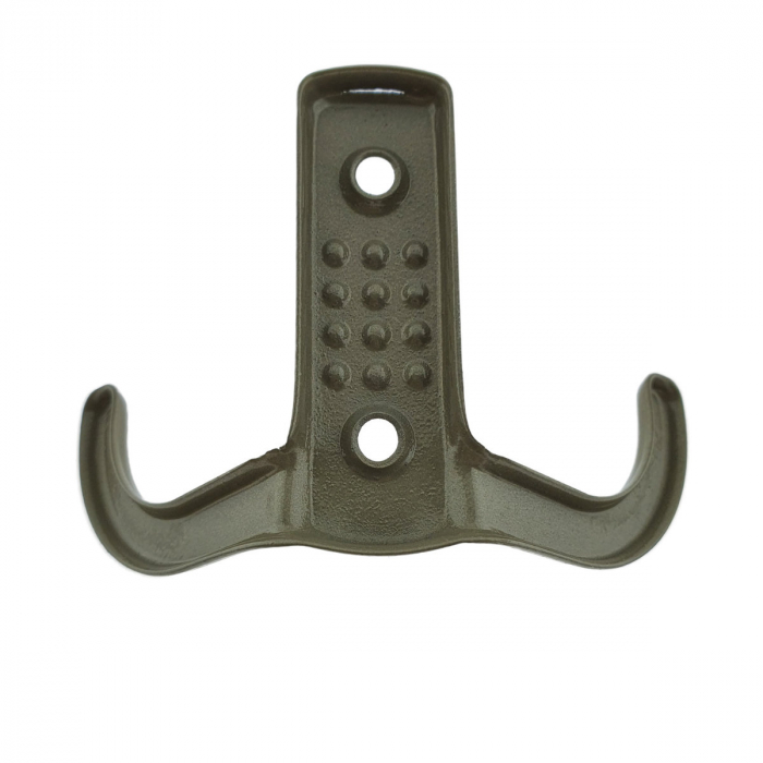 Cuier din metal pentru mobila sau perete, cu 2 agatatori de 2 cm, MOB-65647, 2 orificii de montare, dimensiuni 85 x 57 x 30 mm, bej [6]