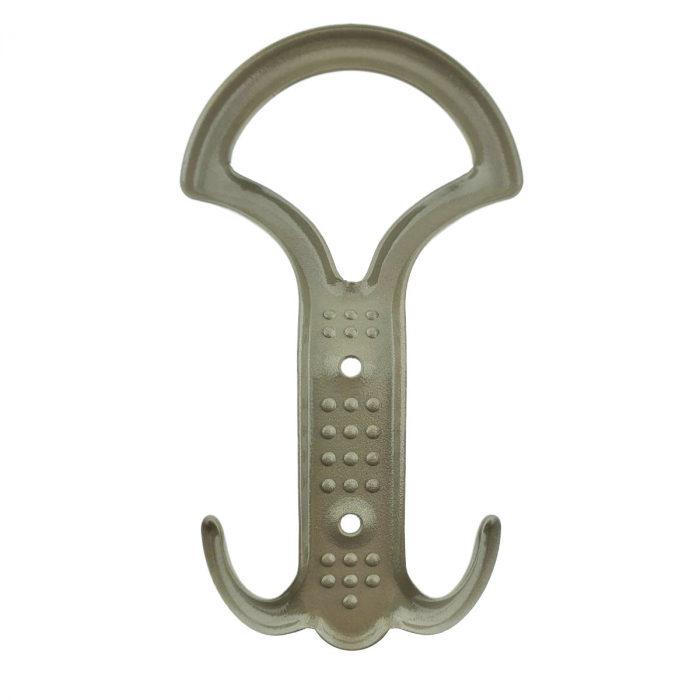 Cuier din metal pentru mobila sau perete, cu 3 agatatori, MOB-65501, 2 orificii de montare, dimensiuni 160 x 92 x 40 mm, bej [4]