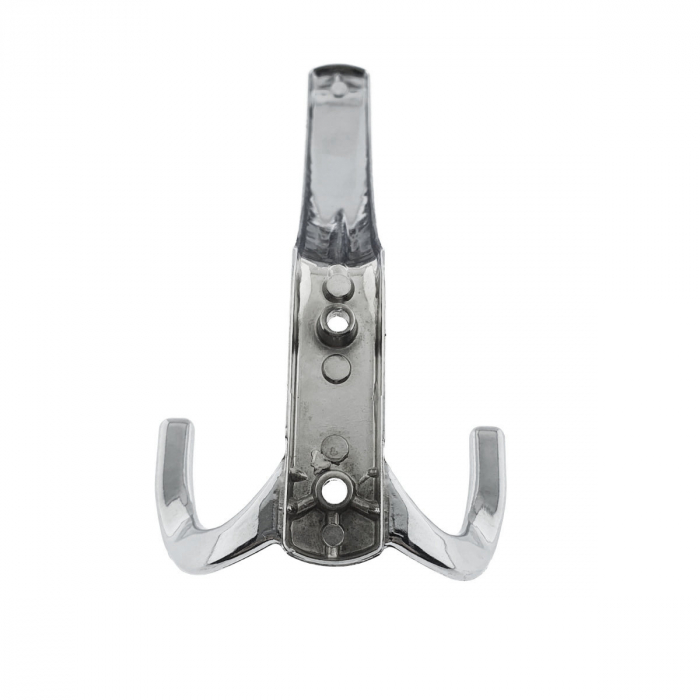 Cuier din metal pentru mobila sau perete, cu 3 agatatori, MOB-65939, 2 orificii de montare, dimensiuni 150 x 75 x 60 mm, crom lucios [6]