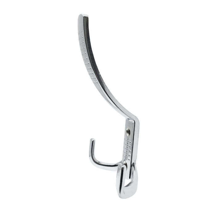 Cuier din metal pentru mobila sau perete, cu 3 agatatori, MOB-65939, 2 orificii de montare, dimensiuni 150 x 75 x 60 mm, crom lucios [3]