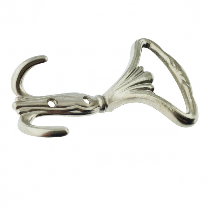 Cuier din metal pentru mobila sau perete, cu 3 agatatori, MOB-66952, 2 orificii de montare, dimensiuni 145 x 95 x 40 mm, auriu antichizat [4]