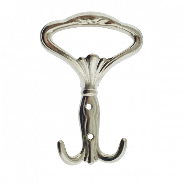 Cuier din metal pentru mobila sau perete, cu 3 agatatori, MOB-66952, 2 orificii de montare, dimensiuni 145 x 95 x 40 mm, auriu antichizat [1]