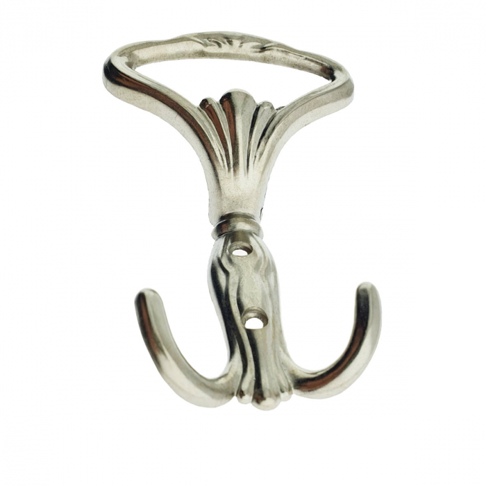 Cuier din metal pentru mobila sau perete, cu 3 agatatori, MOB-66952, 2 orificii de montare, dimensiuni 145 x 95 x 40 mm, auriu antichizat [3]