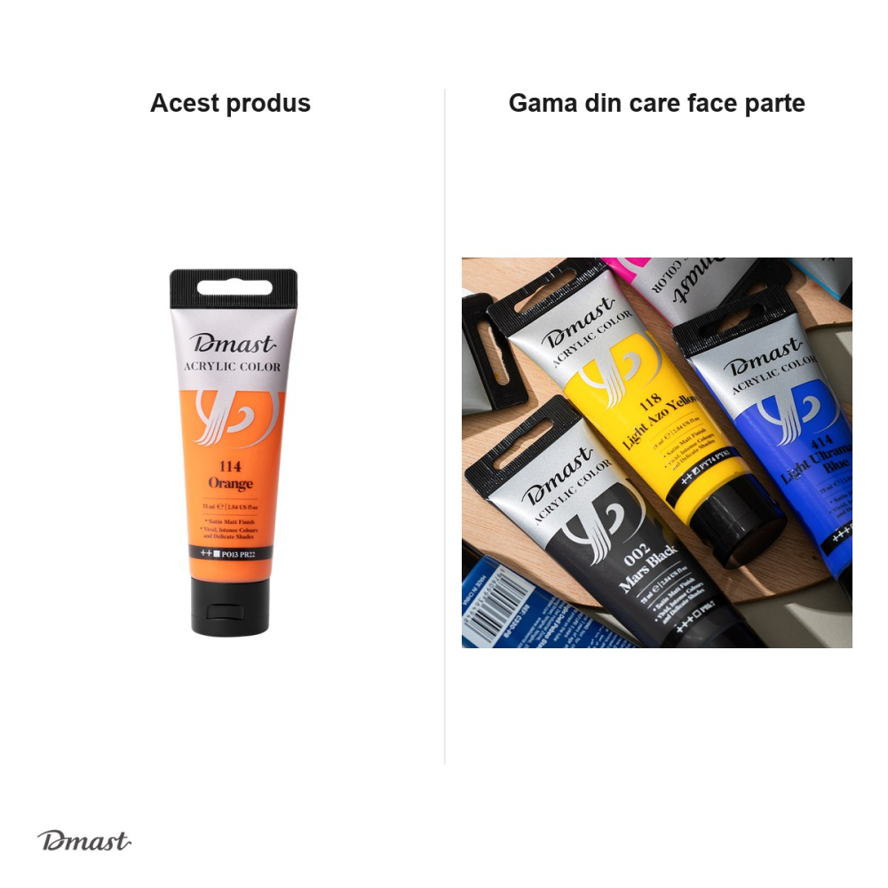 Culoare acrilica Dmast by Pebeo, 75 ml, portocaliu 114 [5]