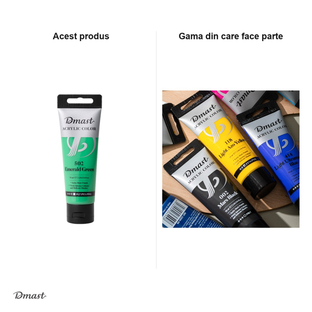 Culoare acrilica Dmast by Pebeo, 75 ml, verde smarald 502 [5]