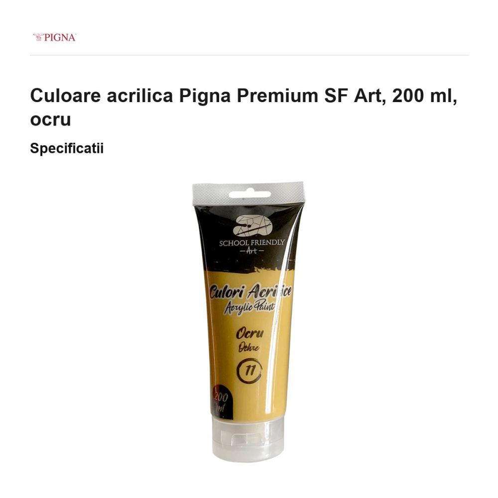 Culoare acrilica Pigna Premium SF Art, 200 ml, ocru [3]