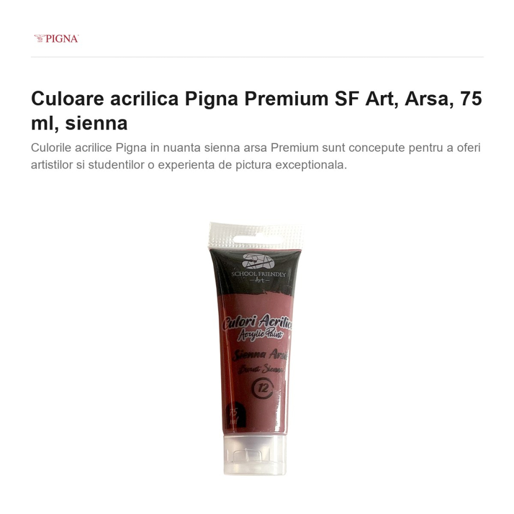 Culoare acrilica Pigna Premium SF Art, 75 ml arsa, sienna [2]