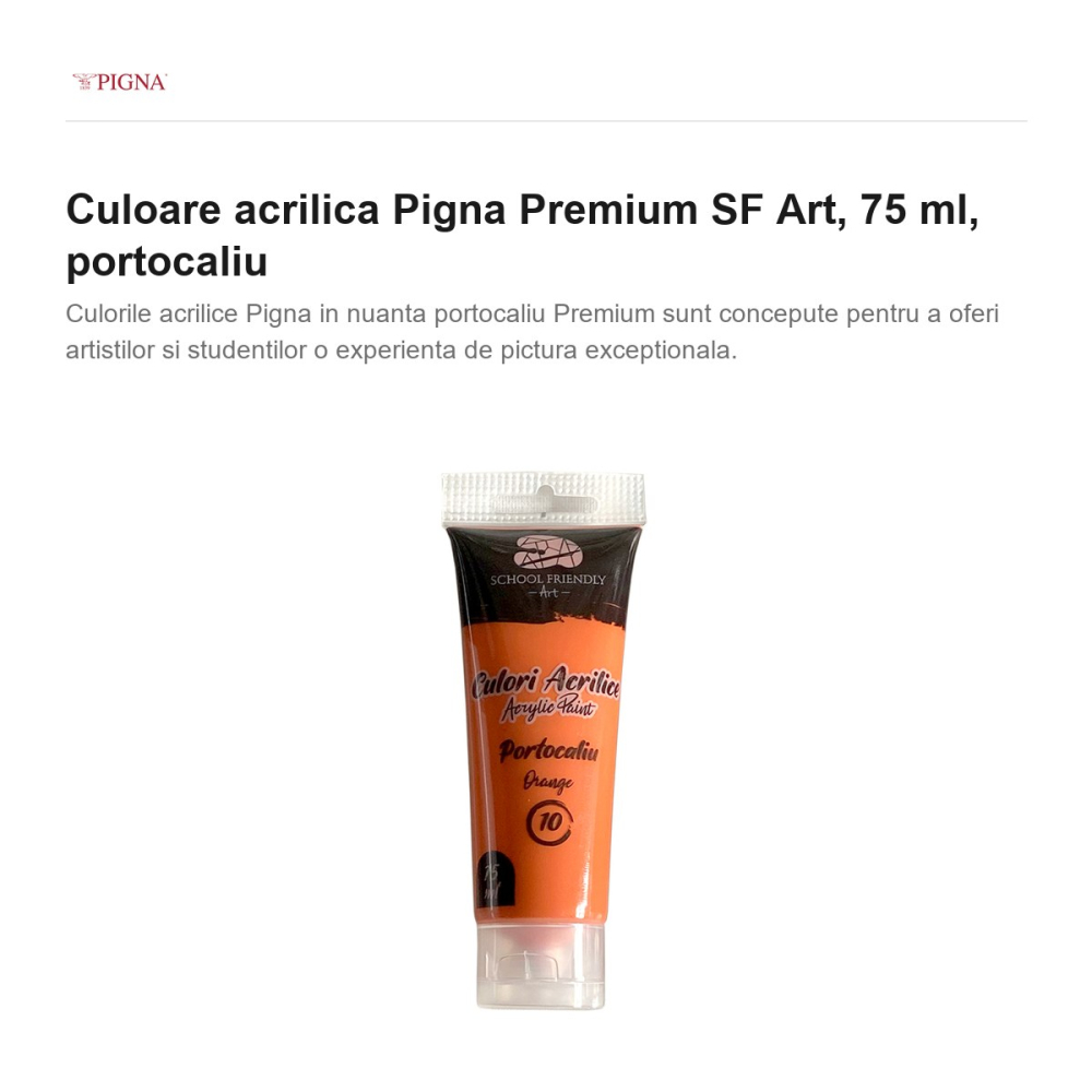 Culoare acrilica Pigna Premium SF Art, 75 ml, portocaliu [2]