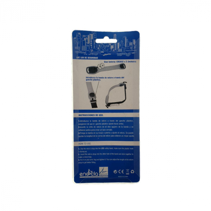Curea cu led-uri LBBA01, reflectorizanta, pentru sporturile de noapte, alba cu albastru [7]