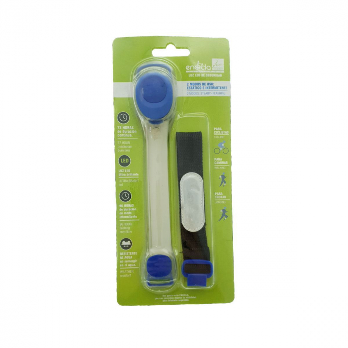 Curea cu led-uri LBBA01, reflectorizanta, pentru sporturile de noapte, alba cu albastru [6]