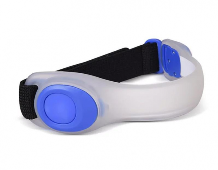 Curea cu led-uri LBBA01, reflectorizanta, pentru sporturile de noapte, alba cu albastru [3]